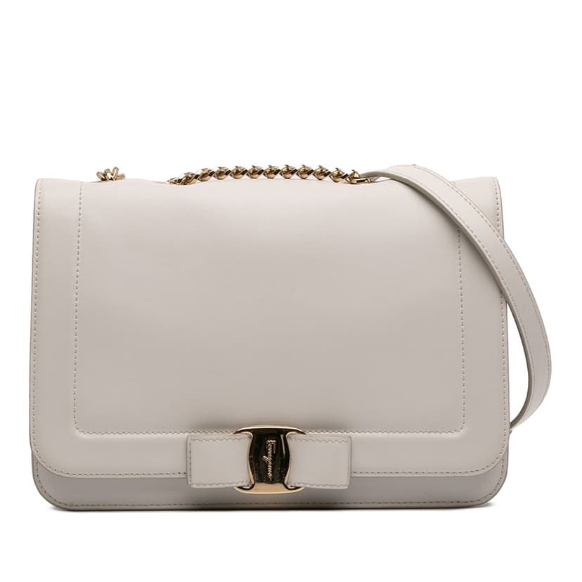 Salvatore Ferragamo Leather Vara Bow Chain Crossbody