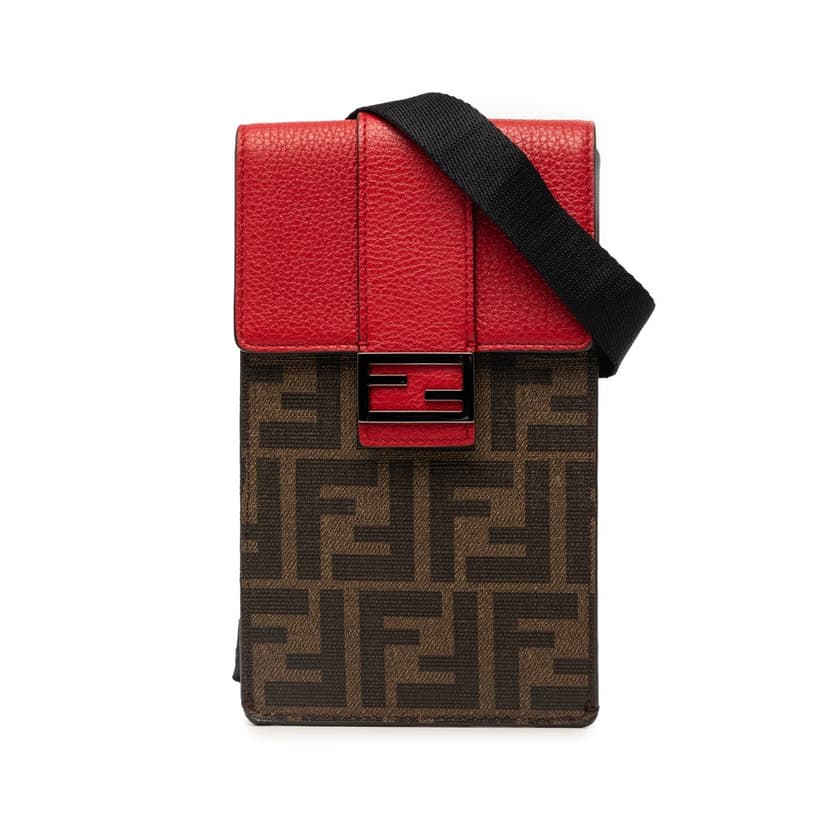 Fendi Zucca Coated Canvas Phone Holder Crossbody