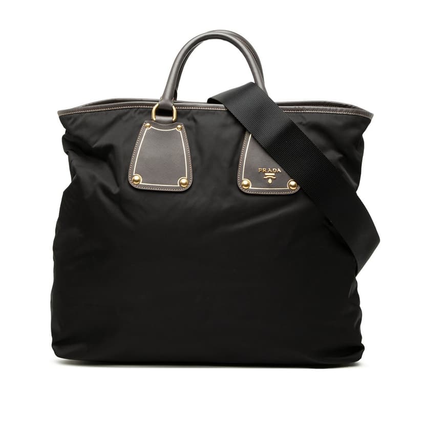 Prada Saffiano Trimmed Tessuto Satchel