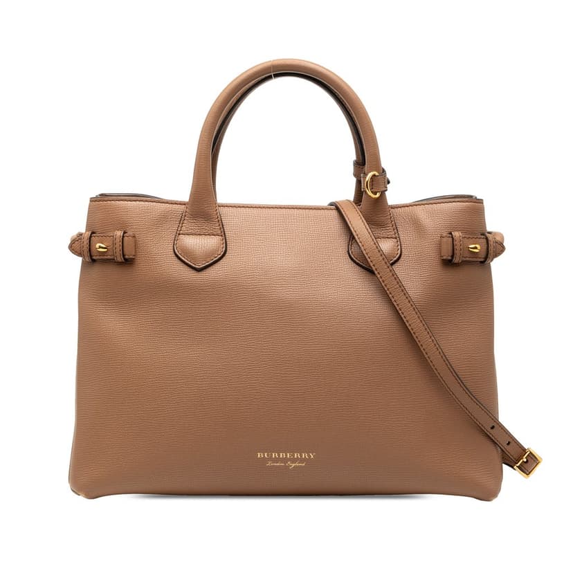 Burberry Medium Leather and House Check Banner Satchel