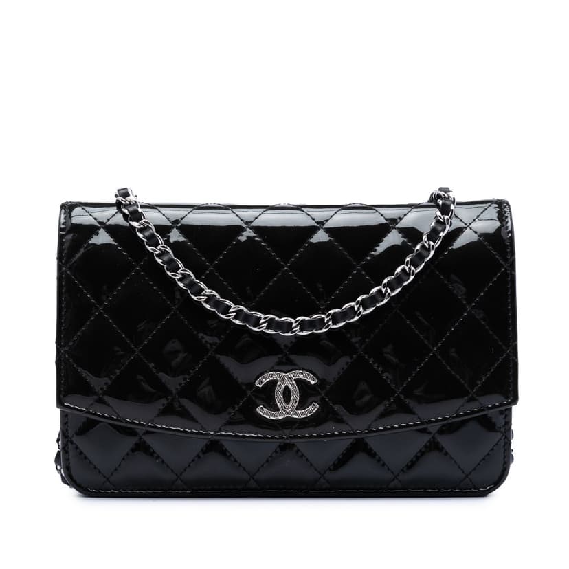 Chanel CC Quilted Patent Brilliant Wallet On Chain