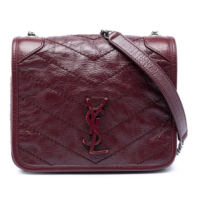 Saint Laurent Crinkled Calfskin Niki Wallet on Chain