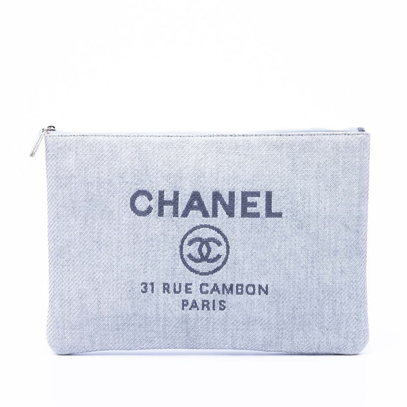 Chanel Large Canvas Deauville O Case Clutch