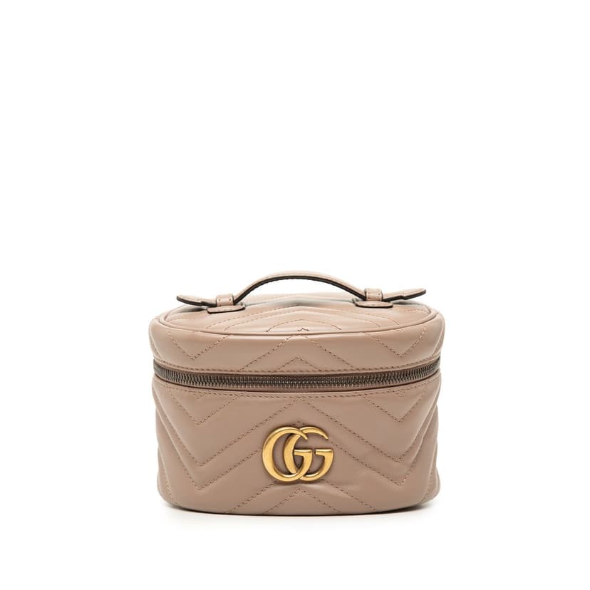 Gucci Mini GG Marmont Round Leather Vanity Bag