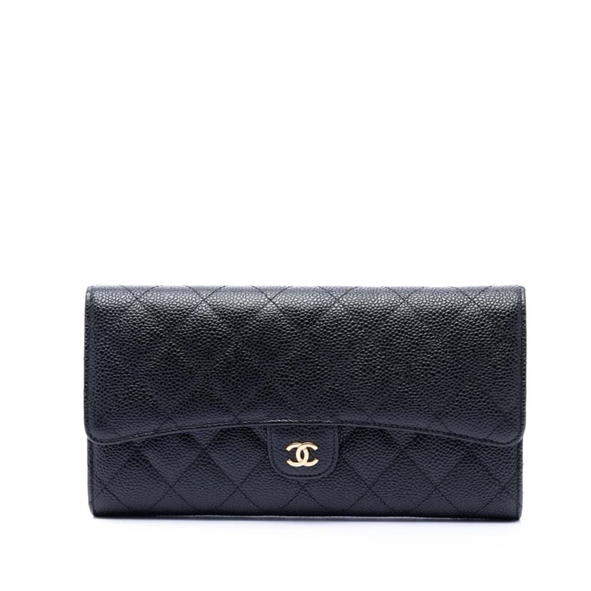 Chanel CC Caviar Classic Long Flap Wallet