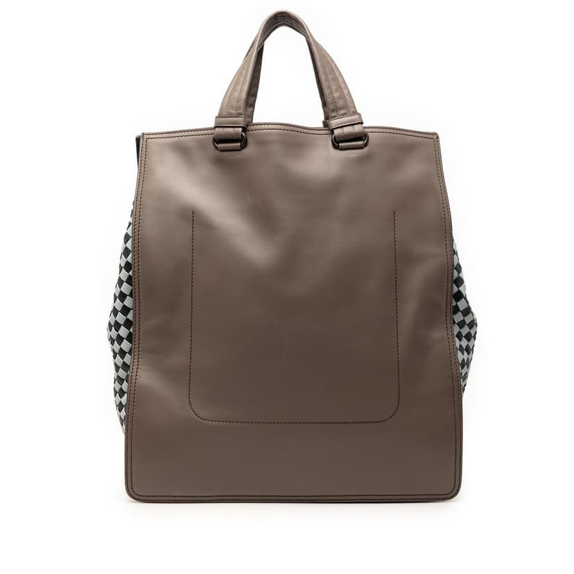 Bottega Veneta Intrecciato Trimmed Leather Tote