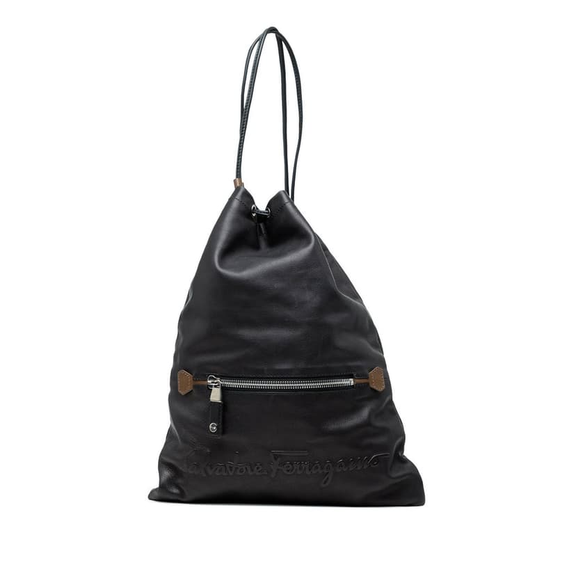 Salvatore Ferragamo Leather Kentucky Drawstring Backpack
