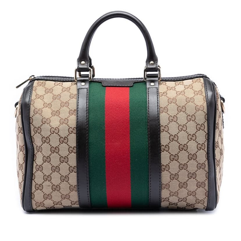 Gucci Medium GG Canvas Web Joy Boston Bag