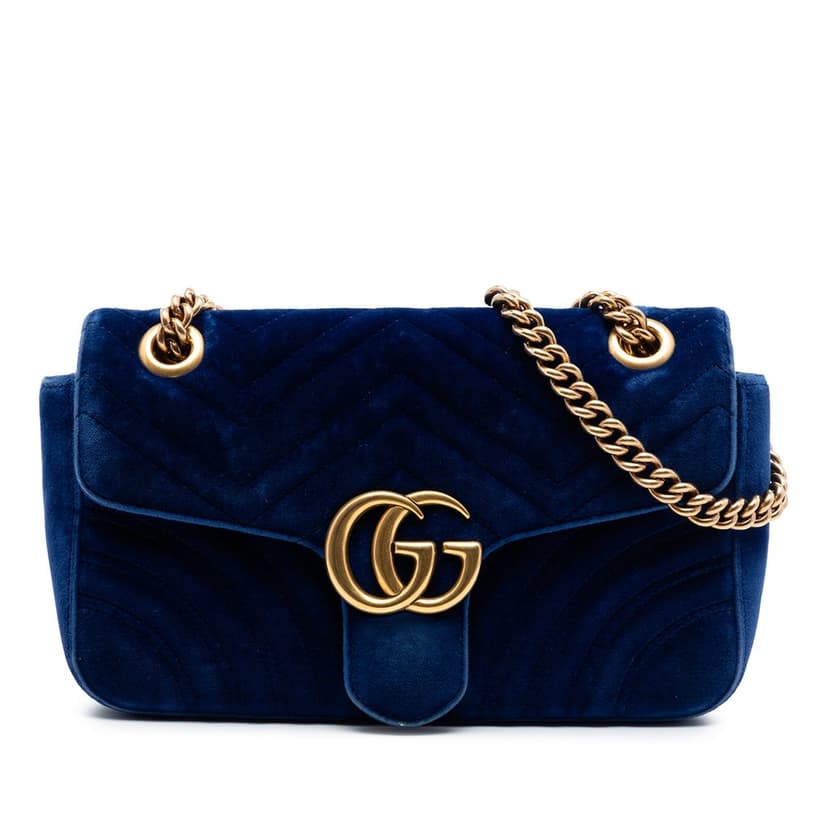 Gucci Medium GG Marmont Matelasse Velvet Shoulder Bag