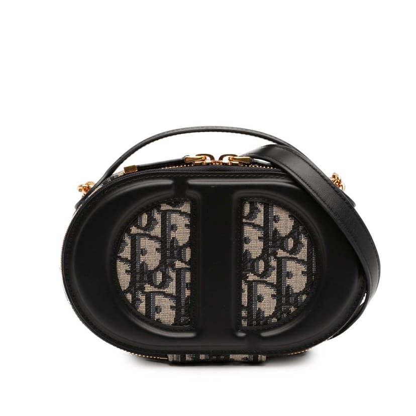 Dior Leather and Oblique Canvas CD Oval Camera Bag