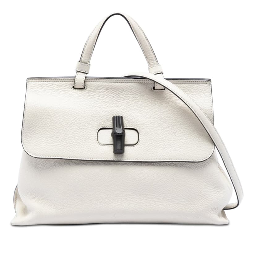 Gucci Medium Leather Bamboo Daily Satchel
