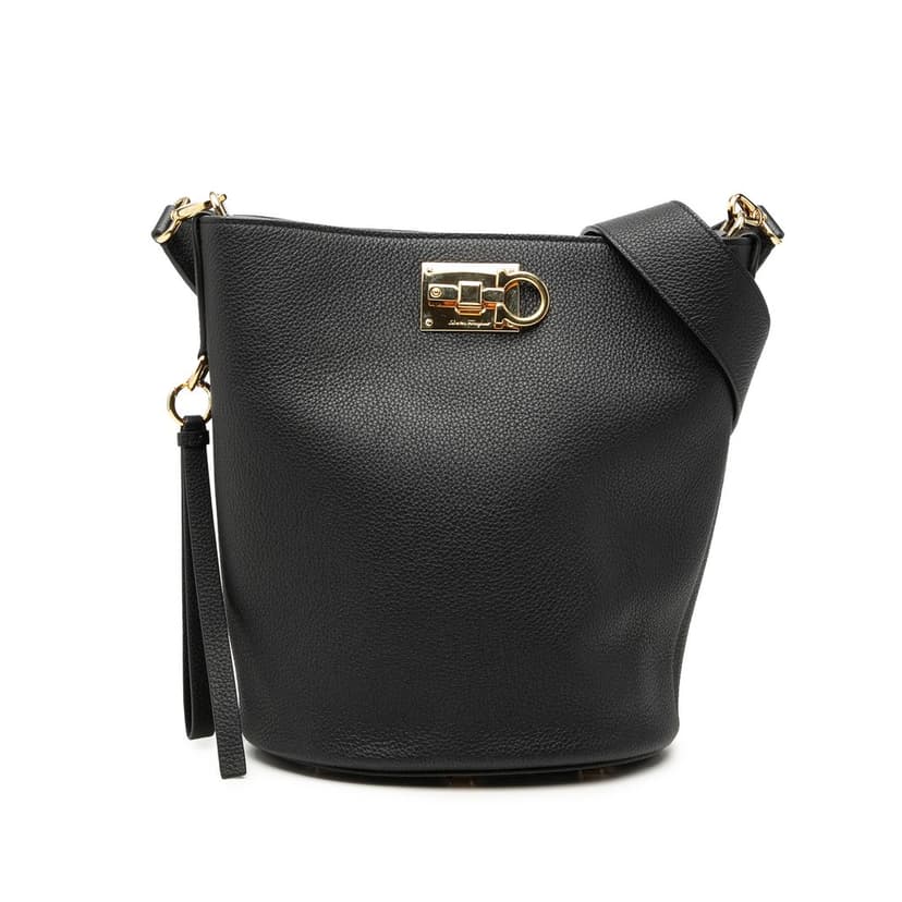 Salvatore Ferragamo Grained Calfskin Studio Bucket Bag