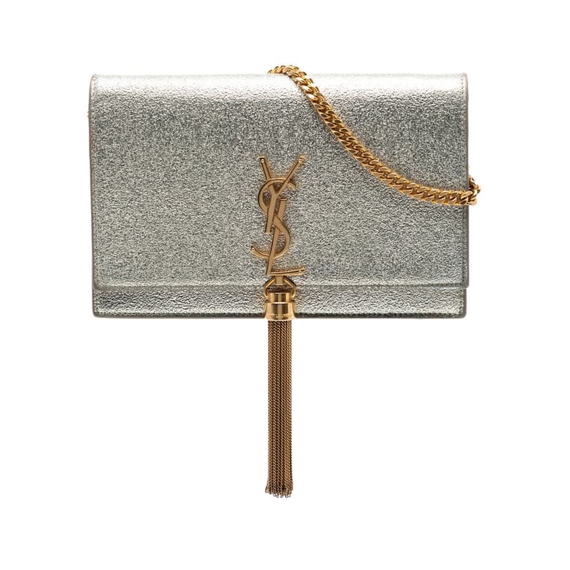 Saint Laurent Small Metallic Kate Tassel Wallet On Chain