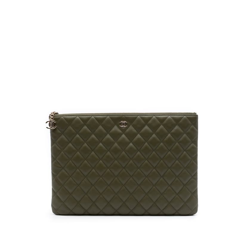 Chanel Large Quilted Lambskin Cuba La Habana O Case Clutch
