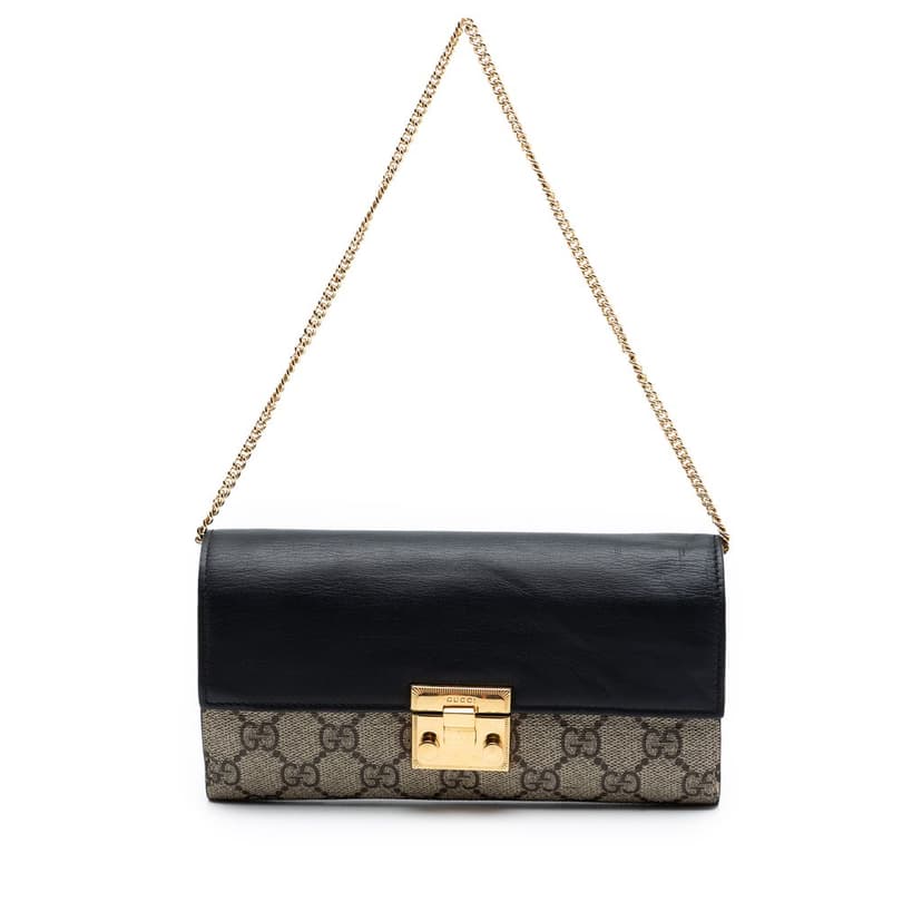 Gucci محفظة GG Supreme Padlock مع سلسلة