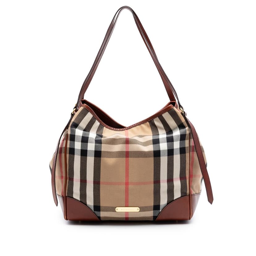 Burberry Small House Check Canvas Bridle Canterbury Tote