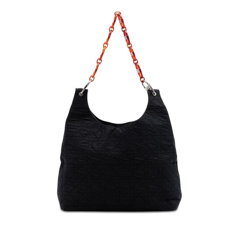 Dior Nylon Cannage Tortoise Shell Chain Tote