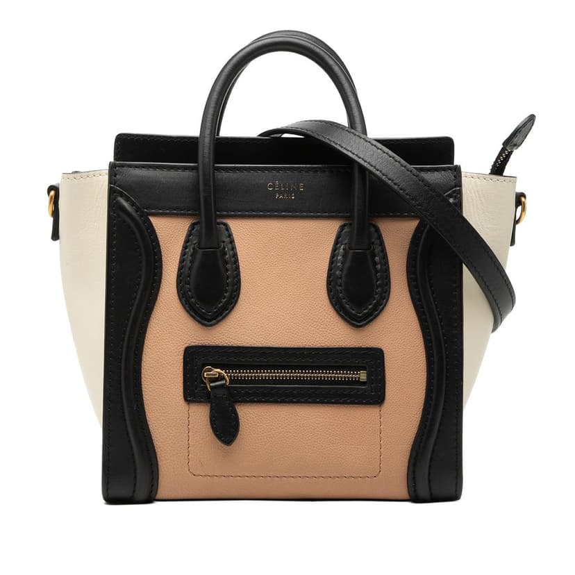 Celine Nano Tricolor Leather Luggage Tote