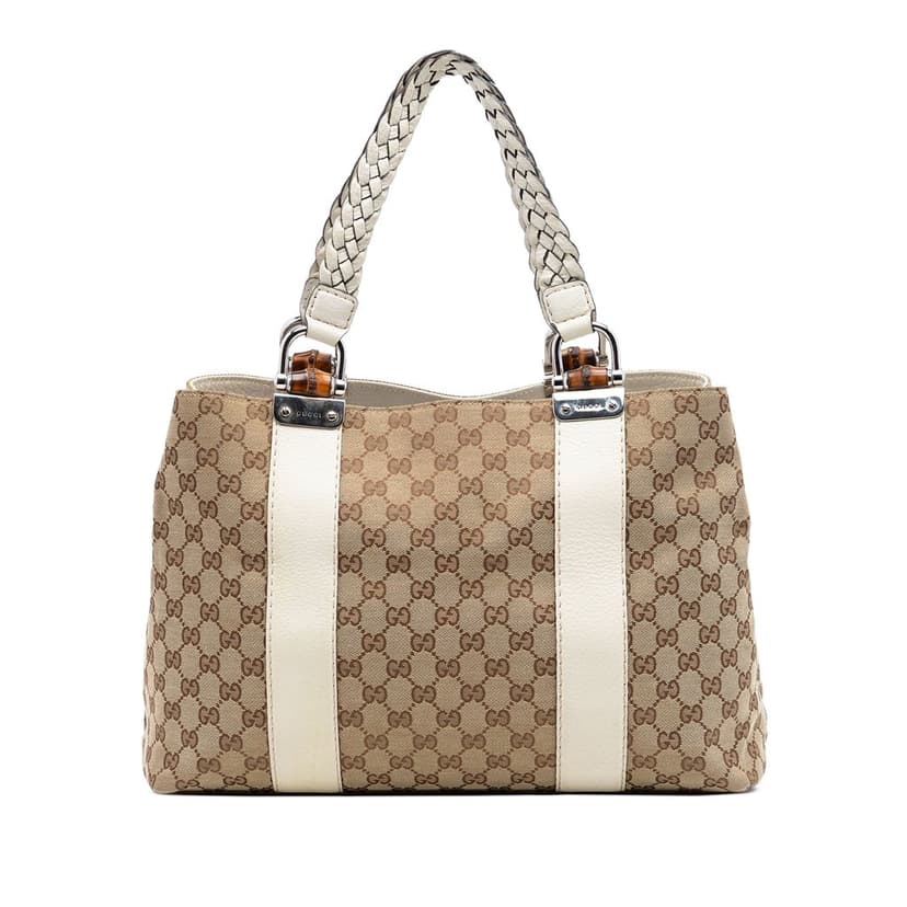 Gucci Medium GG Canvas Bamboo Libeccio Tote