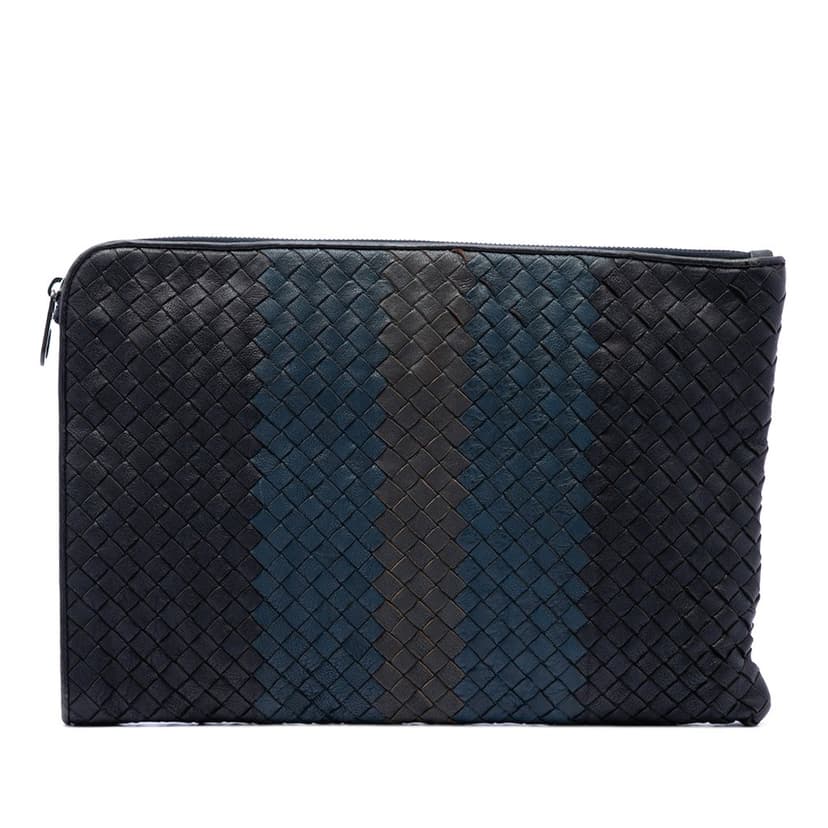 Bottega Veneta Tricolor Nappa Intrecciato Clutch