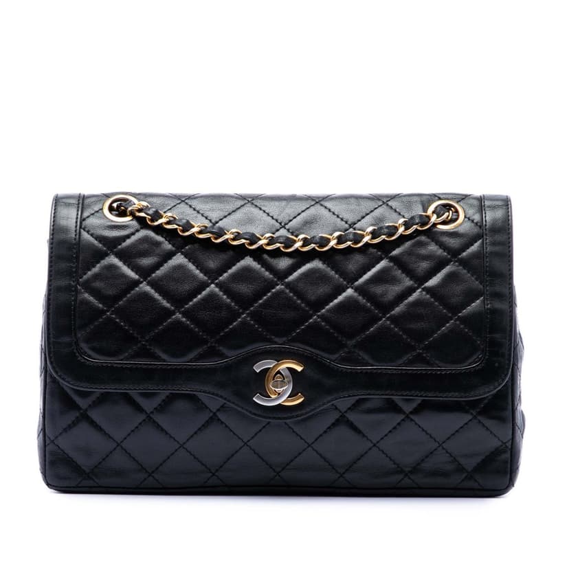 Chanel Limited Edition Paris Quilted Lambskin Double Flap
