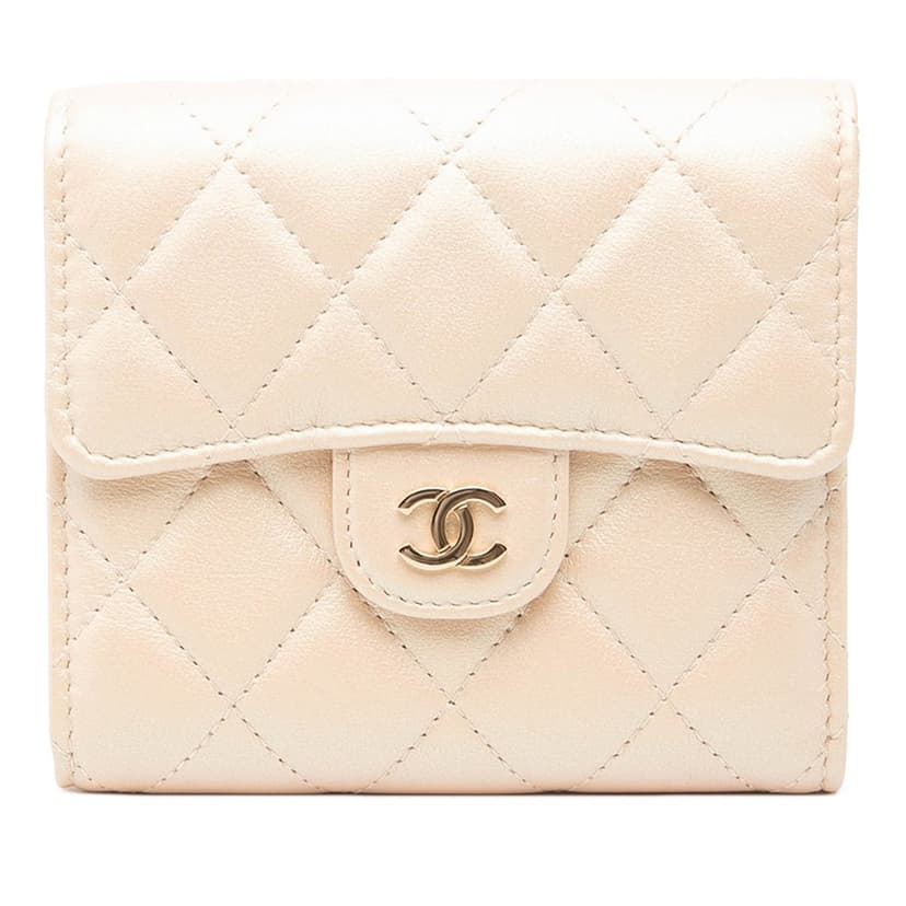 Chanel CC Quilted Iridescent Lambskin Compact Wallet