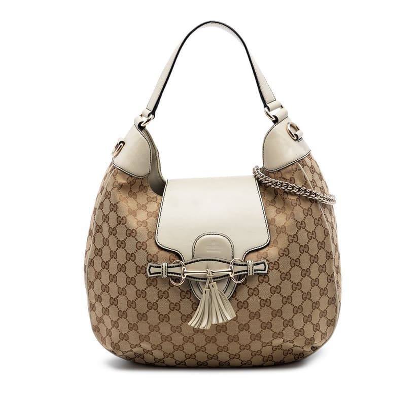 Gucci Medium GG Canvas Emily Flap Satchel
