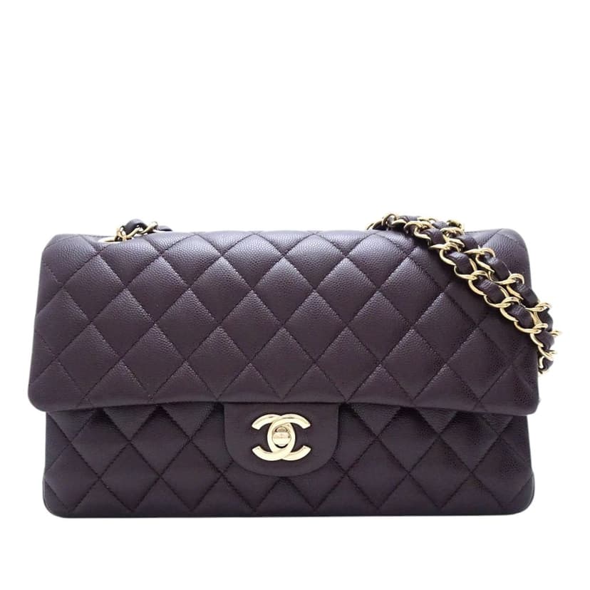 Chanel كافيار كلاسيكي متوسط الحجم مزدوج الغطاء