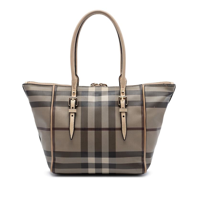 Burberry Small Smoke Check Coated Canvas Salisbury Tote