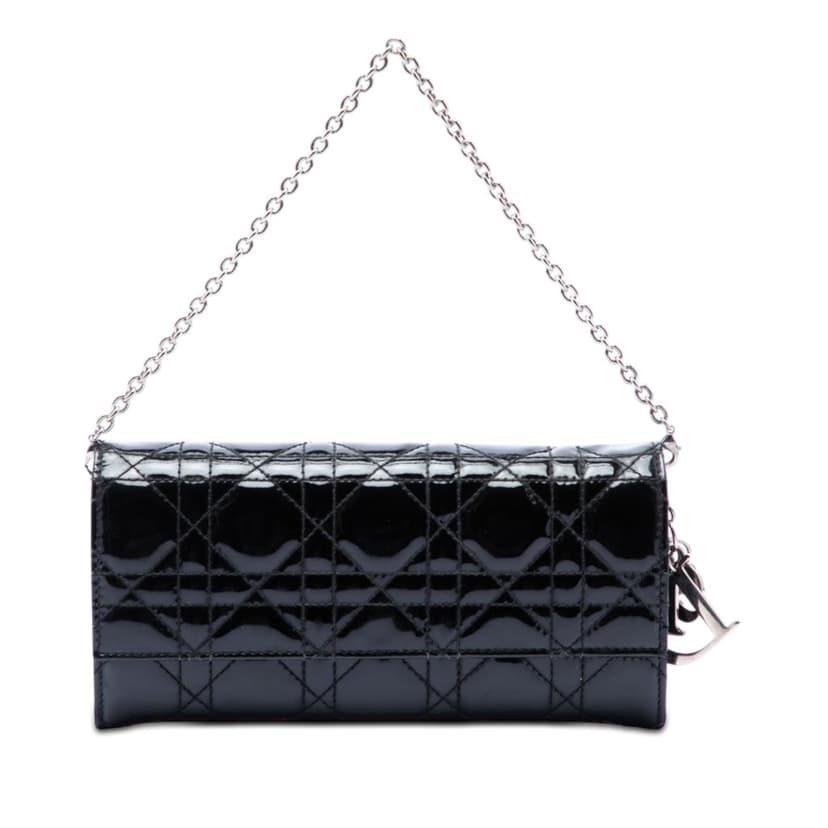 Dior Patent Cannage Lady Dior Wallet On Chain