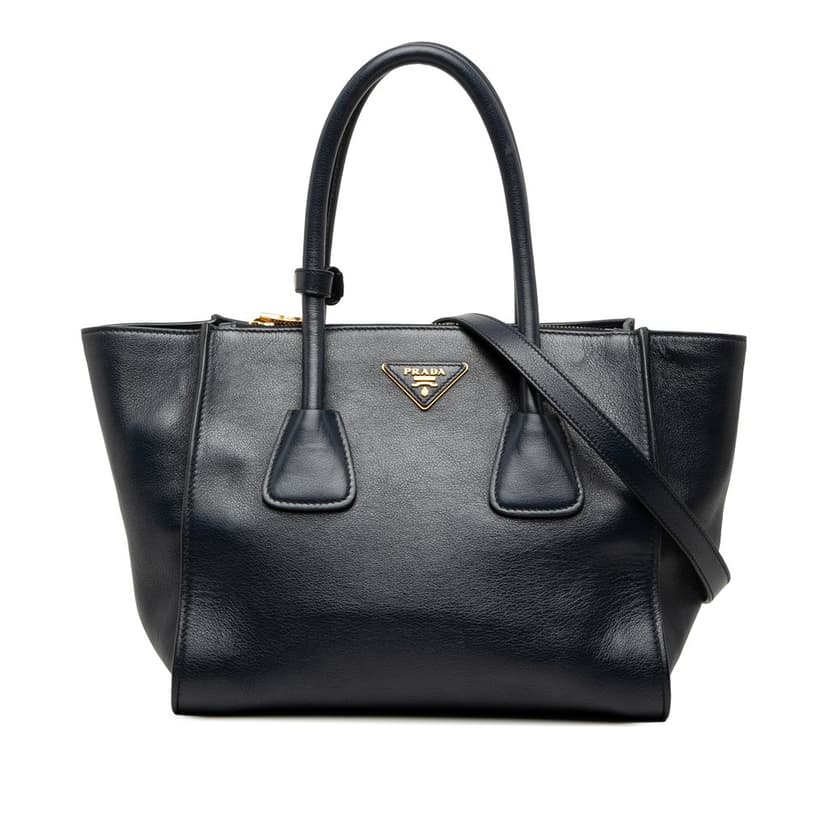 Prada Glace Calf Twin Pocket Double Handle Satchel