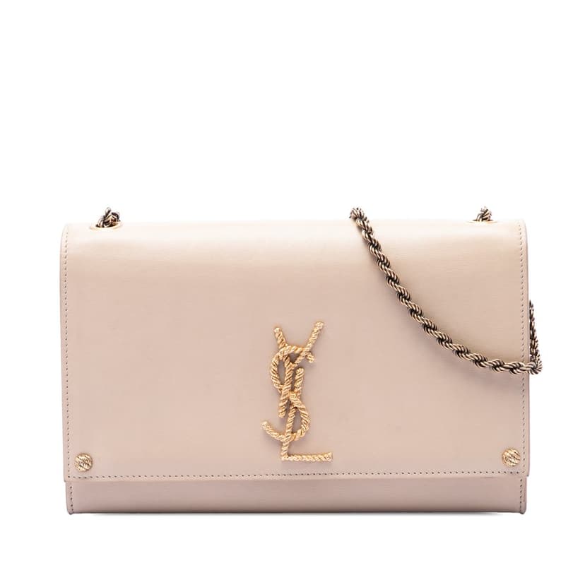 Saint Laurent Medium Smooth Calfskin Braided Monogram Kate Crossbody