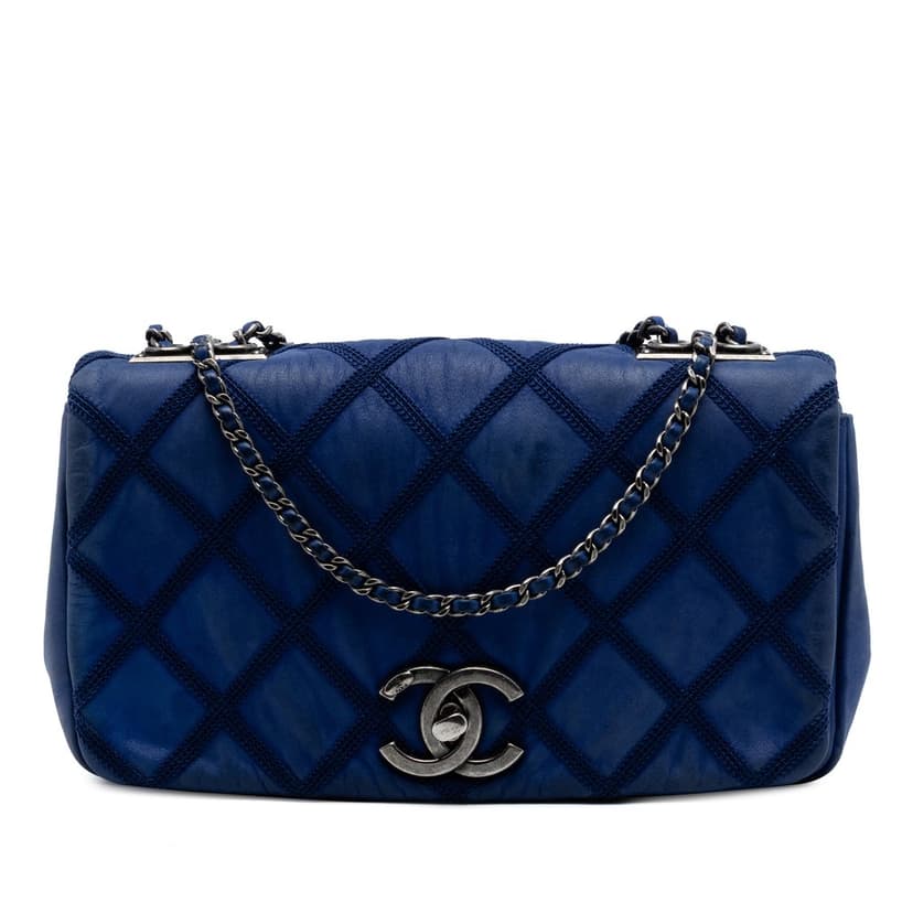 Chanel Small Iridescent Calfskin Diamond Stitch Chain Flap