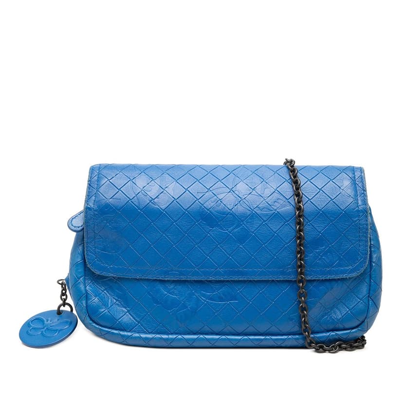 Bottega Veneta Small Calfskin Intrecciomirage Embossed Butterfly Chain Crossbody