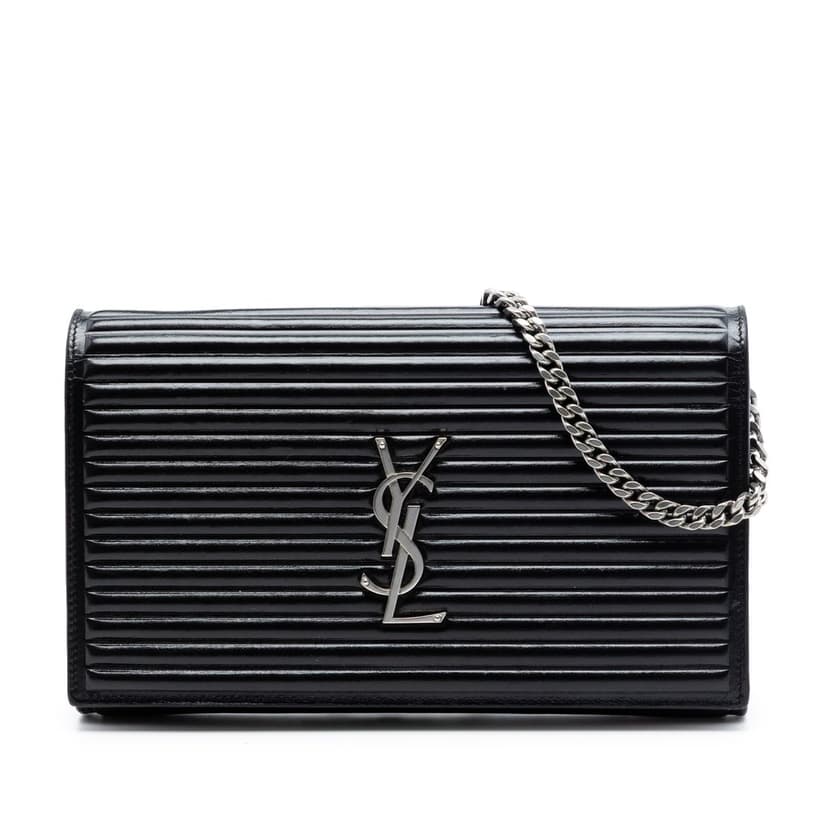 Saint Laurent Medium Horizontal Quilted Calfskin Monogram Kate Crossbody