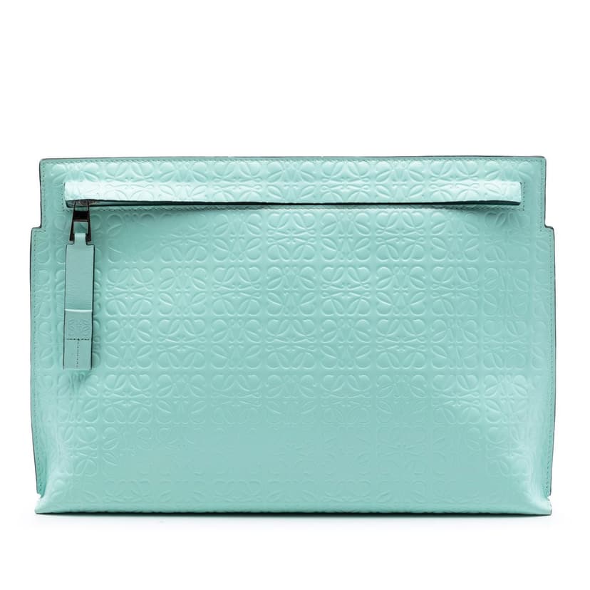 LOEWE Embossed Calfskin Anagram Repeat T Pouch