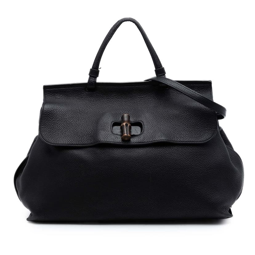 Gucci Large Calfskin Bamboo Daily Satchel