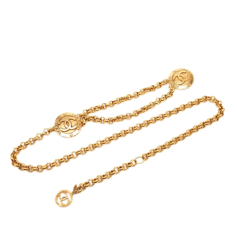 Chanel حزام سلسلة مطلي بالذهب CC