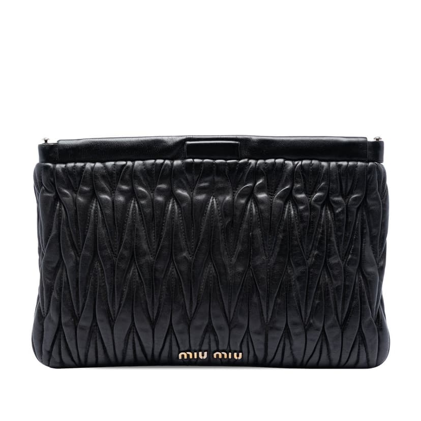 Miu Miu Matelasse Nappa Frame Clutch