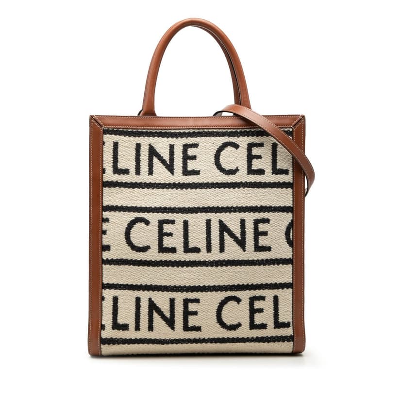 Celine Small Textile All Over Vertical Cabas Tote