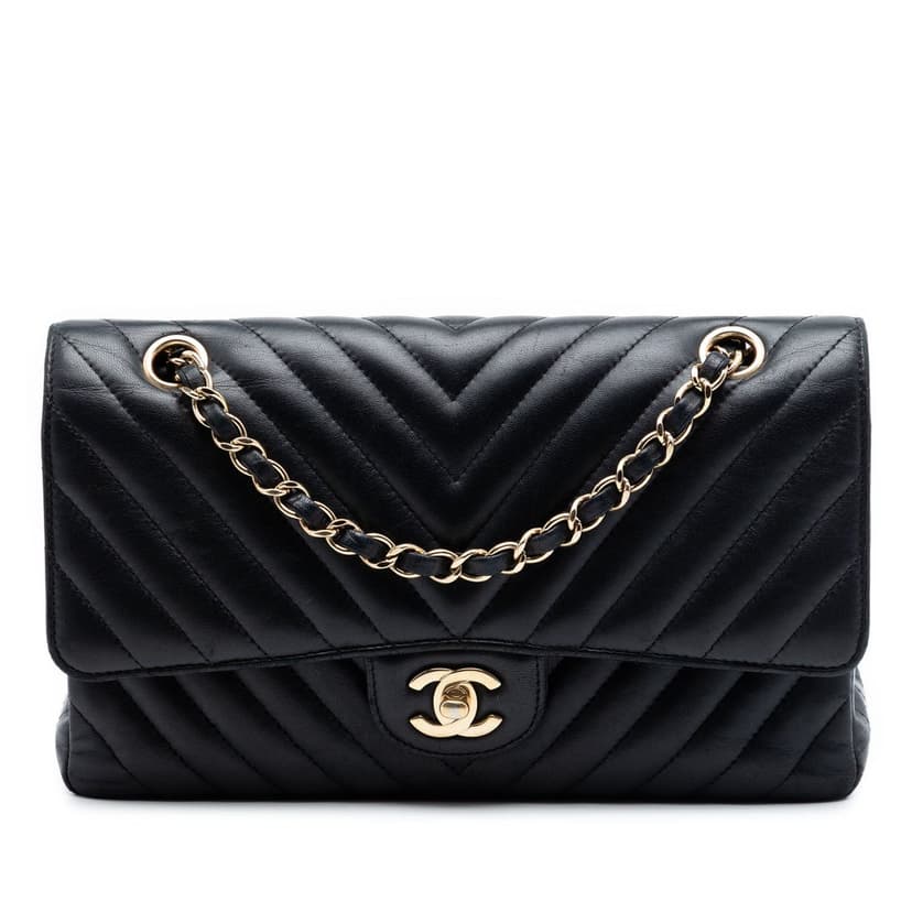 Chanel Medium Classic Chevron Lambskin Double Flap