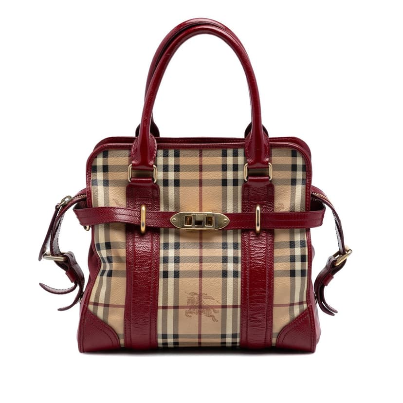Burberry Haymarket Check Coated Canvas Minford Portrait Satchel