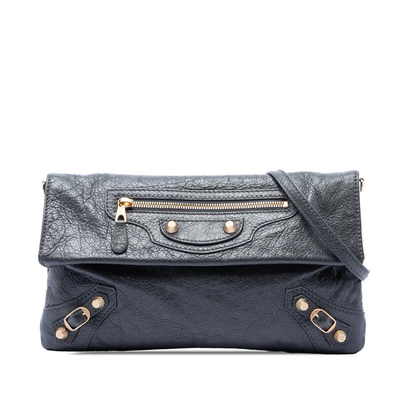 Balenciaga Lambskin Motocross Giant 12 Envelope Clutch With Strap