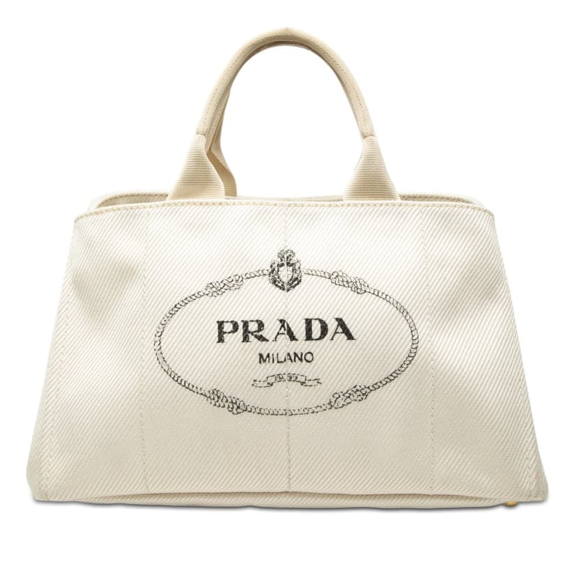 Prada Large Denim Canapa Logo Satchel
