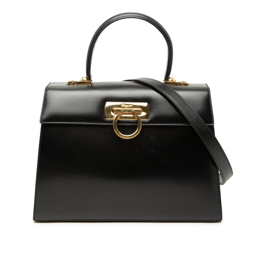 Salvatore Ferragamo حقيبة غانشيني الجلدية الأيقونية ذات المقبض العلوي