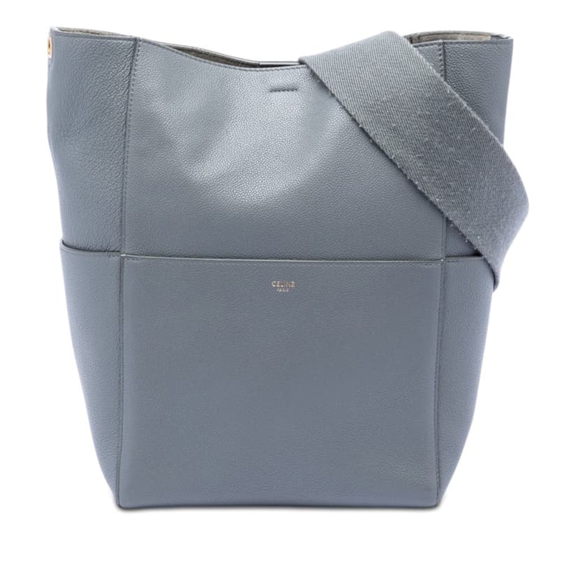 Celine Medium Leather Seau Sangle Bucket Bag