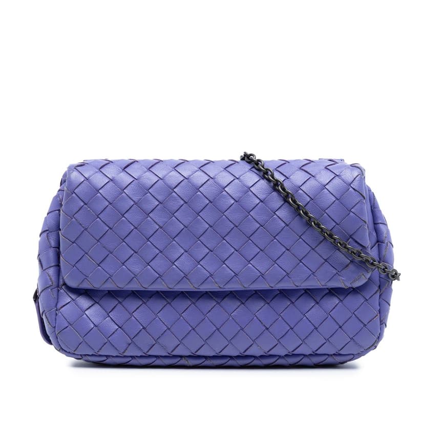 Bottega Veneta Mini Nappa Intrecciato Expandable Chain Flap Crossbody