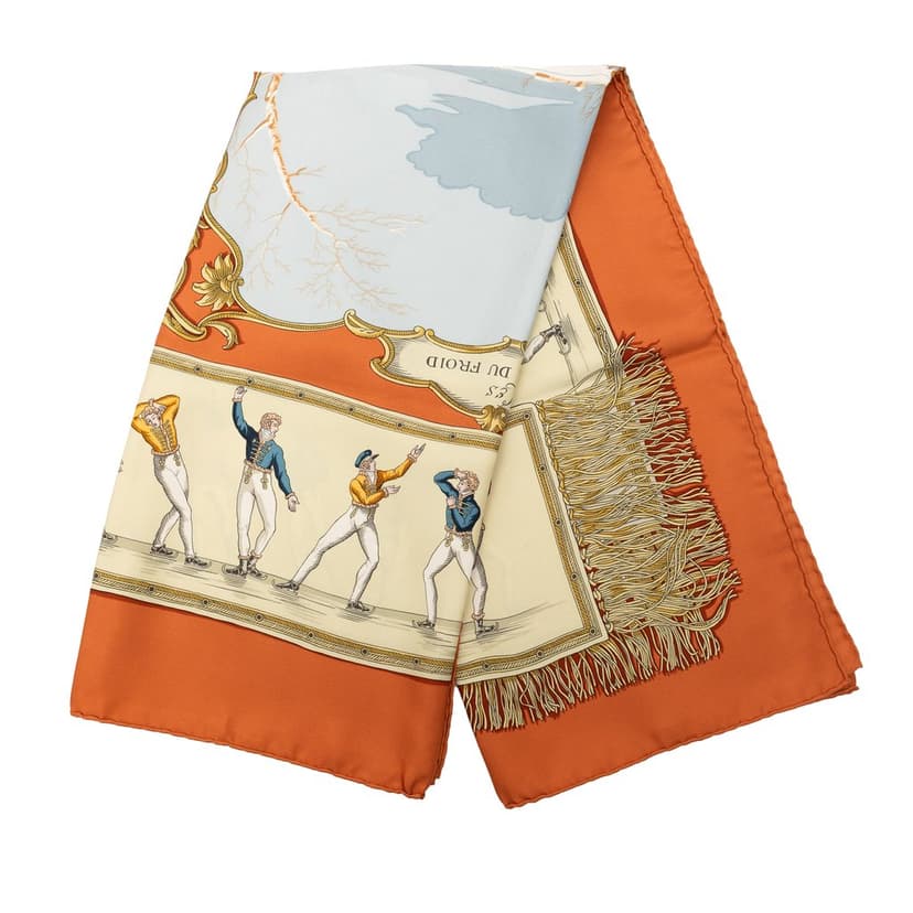 Hermès Les Plaisirs du Froid Silk Scarf 90