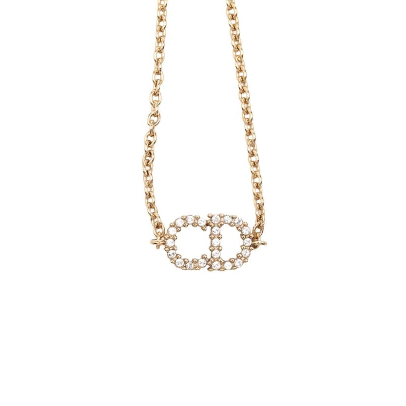 Dior سوار مطلي بالذهب مرصع بأحجار الراين بشعار CD