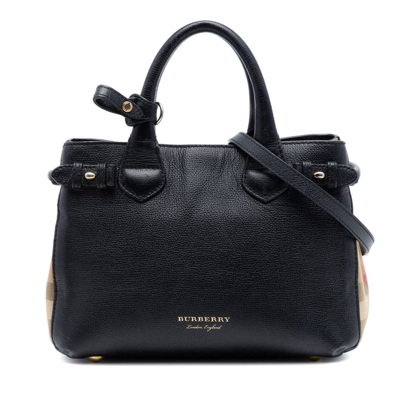 Burberry Small Derby Calfskin and House Check Banner Satchel